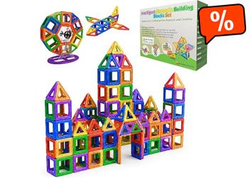 Desire Deluxe Magnetic Building Blocks Toy - Magnetic Educational Stem Blocks for Kids, Montessori Sensory Creative Learning for Babies and Toddlers 3+ Years Old - 94 Pieces
