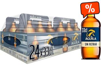 El Aguila Unfiltered Beer Lager Special Box 4 Pack Bottle, 6 x 33cl