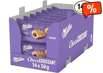 Milka Croissant Chocolate with Milk Chocolate Filling, 14 x 50 g
